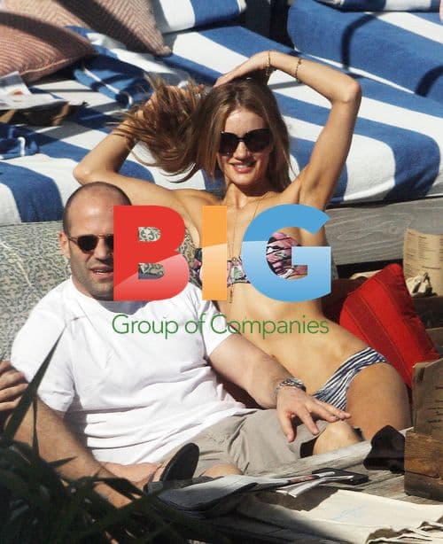 Jason Statham and Rosie Huntington-Whiteley at the Beach