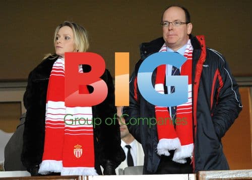 Prince Albert & Charlene at Monaco vs Marseille Match