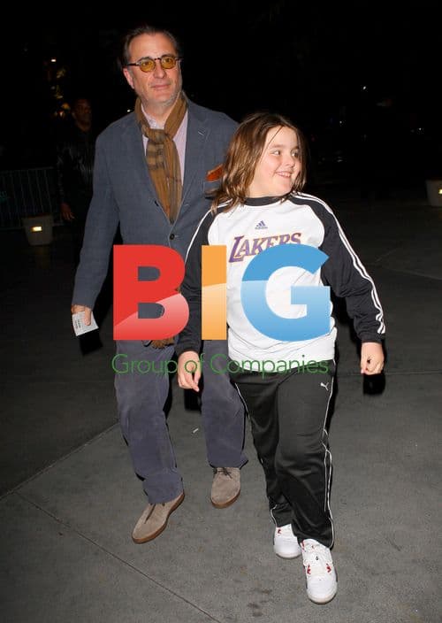Andy Garcia and son at Lakers game