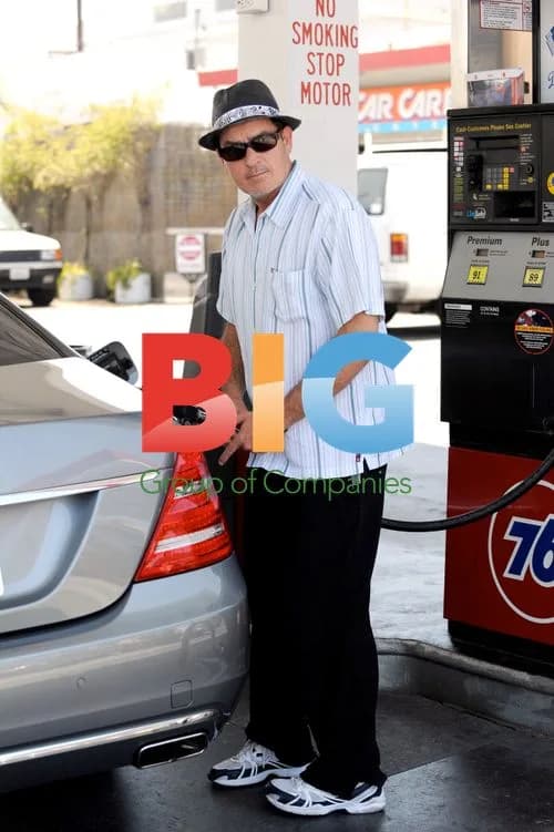 Charlie Sheen Laughs with Photographers