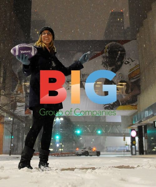 Krysten Peek plays football in the snow