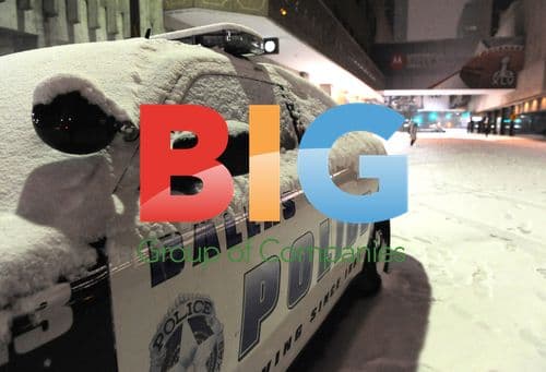 Dallas Police Car in Super Bowl Snow