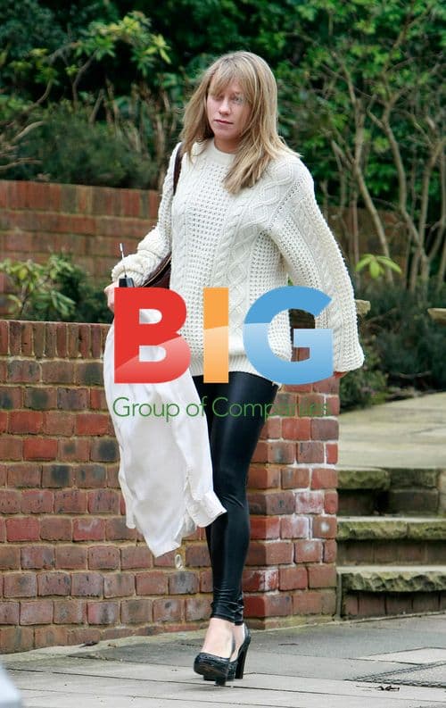 Chloe Madeley leaving house, London