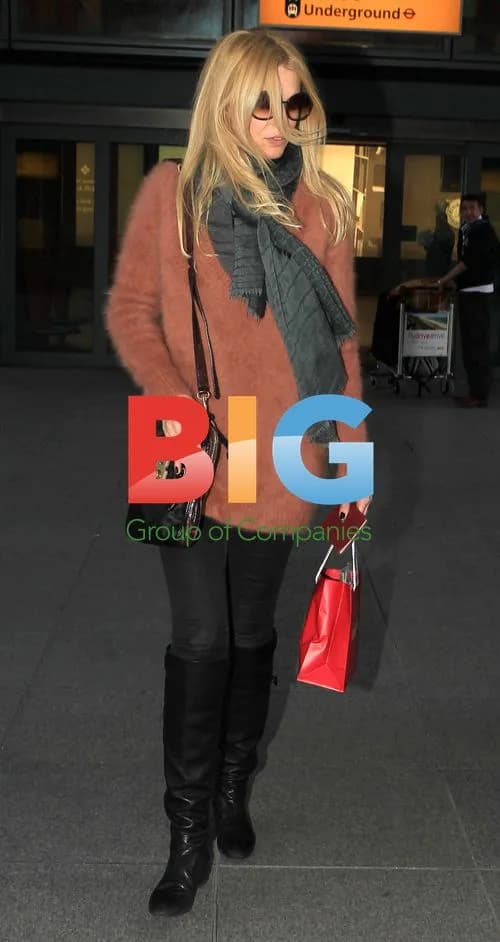 Claudia Schiffer at Heathrow Airport