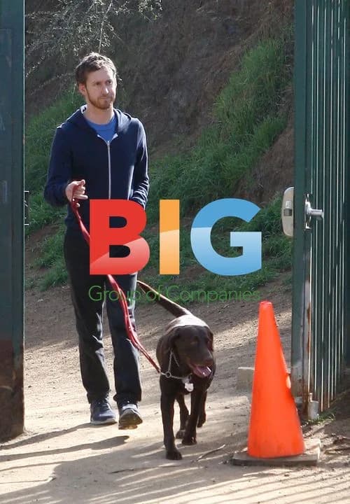Adam Shulman Walks Dog in Runyon Canyon