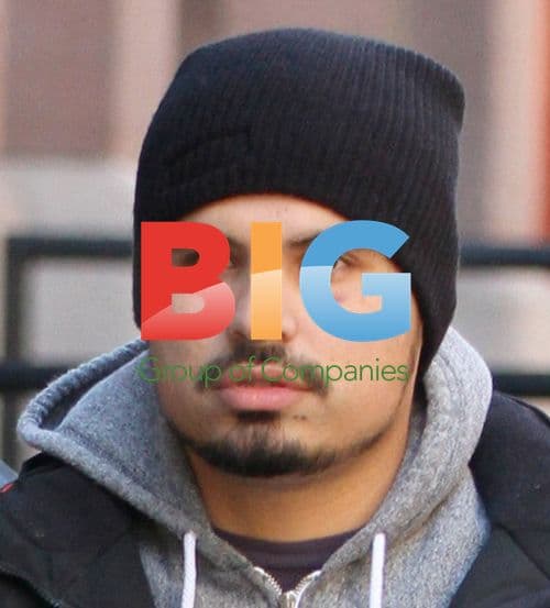 Michael Pena Walks with Friend in Soho