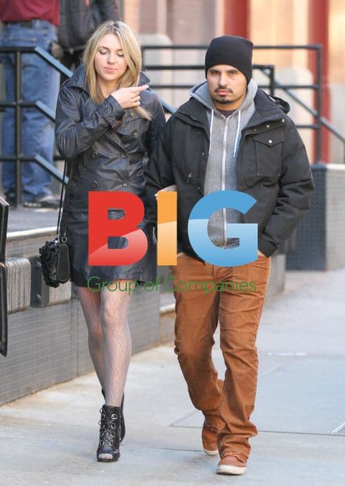 Michael Pena walking with a lady friend in Soho