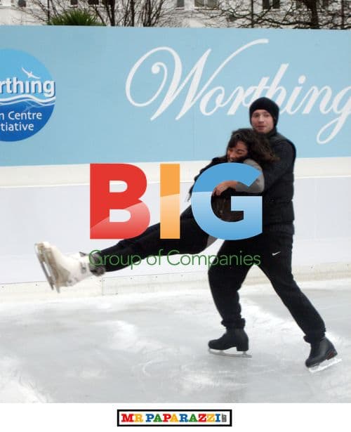 Chris Fountain Ice Skating with Mystery Girl