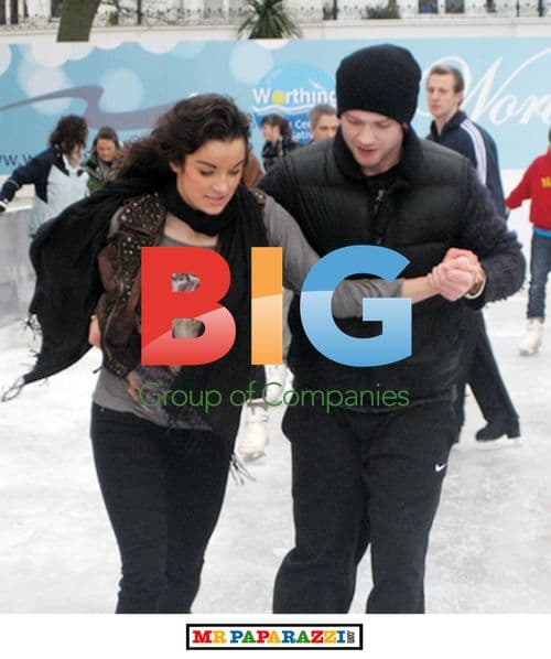 Chris Fountain Ice Skating with Mystery Girl