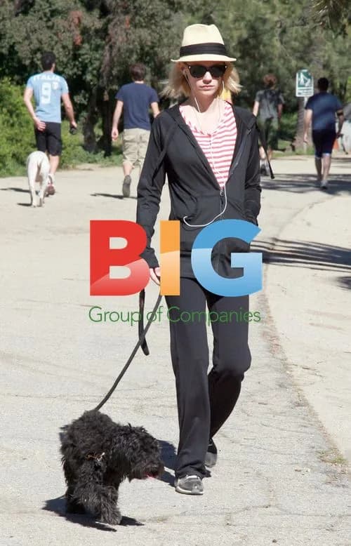 January Jones Walking Dog in Los Feliz