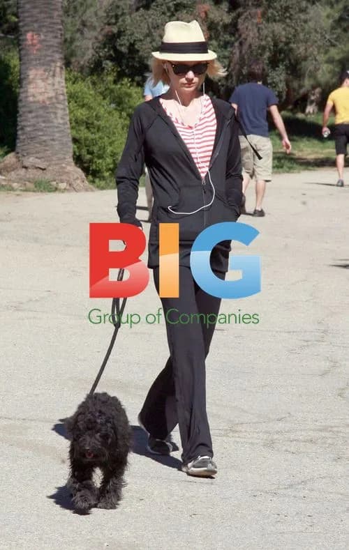 January Jones walking dog in Los Feliz