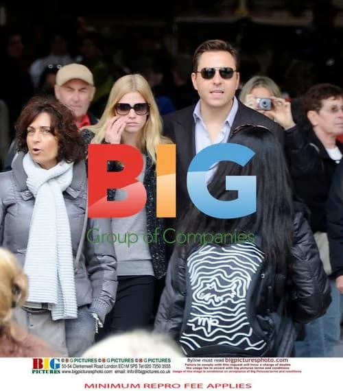 Lara Stone and David Walliams in Rome