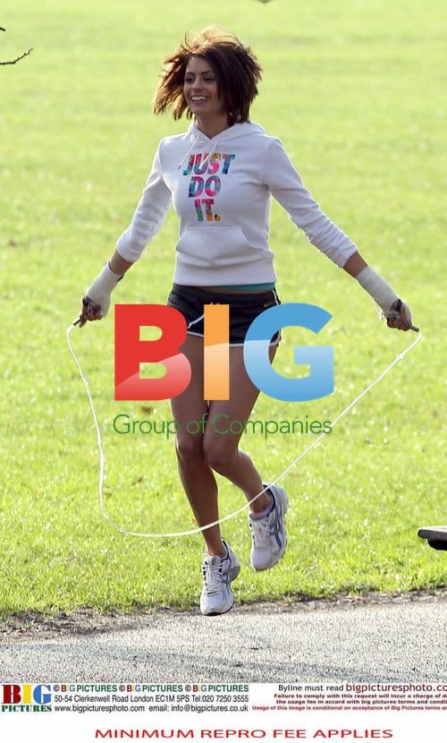 The Apprentice's Liz Locke exercises with trainer