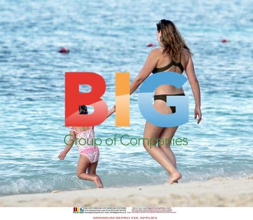 Charlotte Church and Family on Caribbean Beach