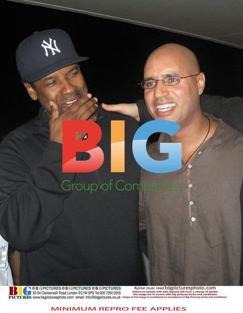 Denzel Washington with Saif al-Islam el-Qaddafi