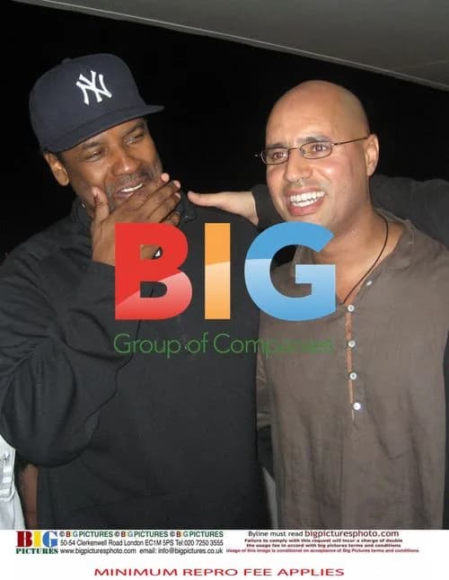 Denzel Washington with Saif al-Islam el-Qaddafi