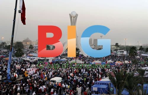 Protesters in Manama, Bahrain