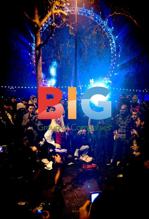 Fireworks at London Eye on New Year's