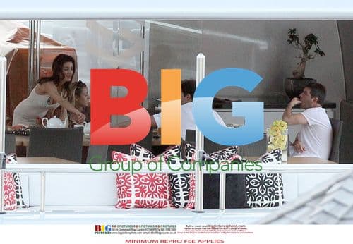 Simon Cowell and Mezhgan Hussainy in Caribbean