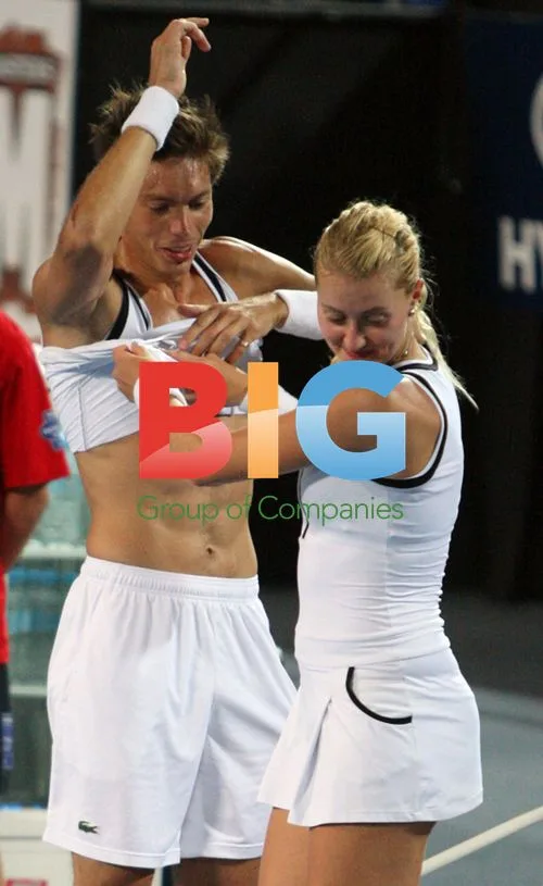 Kristina Mladenovic and Nicolas Mahut at Hopman Cup