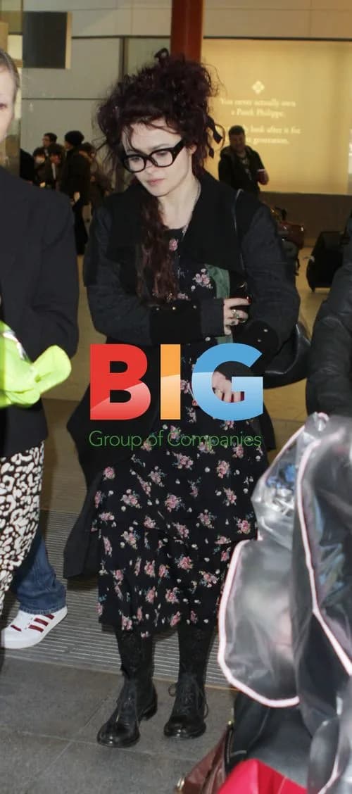Helen Bonham Carter Arrives at London Airport