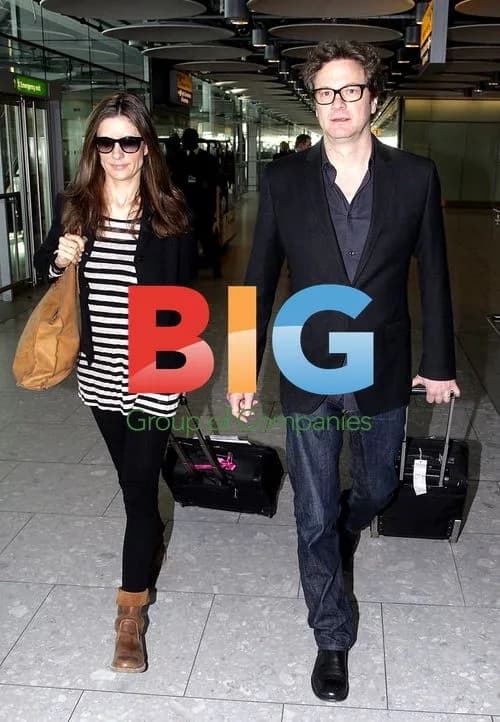 Colin Firth and wife after Golden Globe win