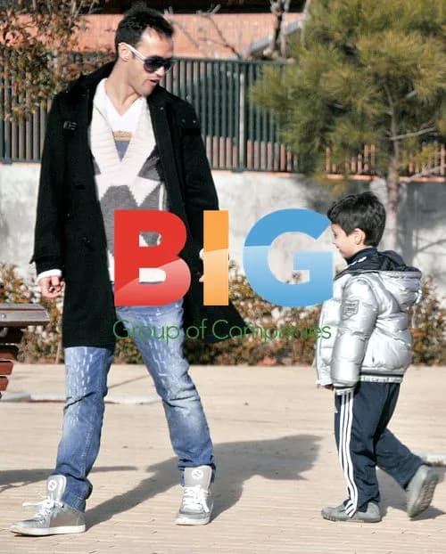Ricardo Carvalho and wife pick up children in Madrid