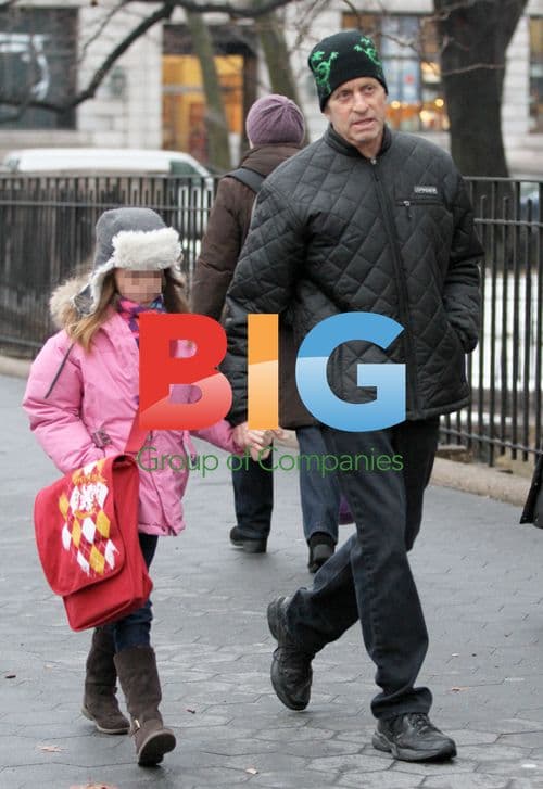 Michael Douglas drops daughter off at school