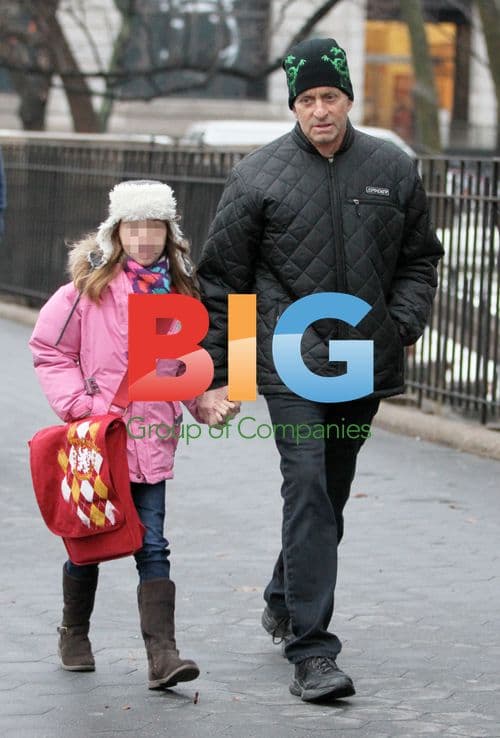 Michael Douglas takes daughter to school