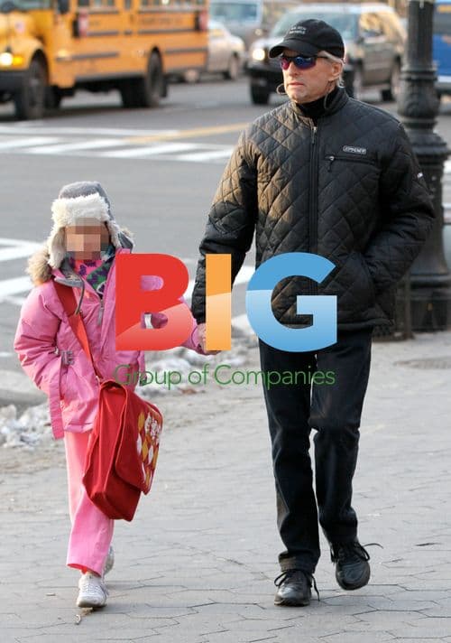 Michael Douglas takes daughter Carys to school