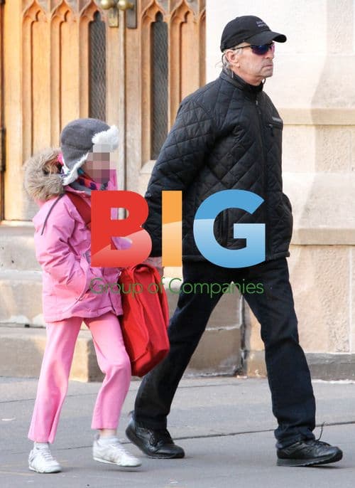 Michael Douglas takes daughter Carys to school