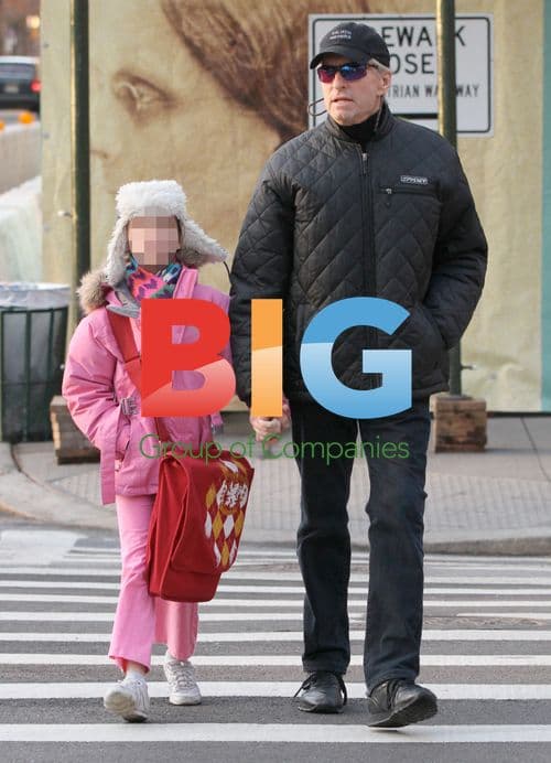 Michael Douglas takes daughter Carys to school