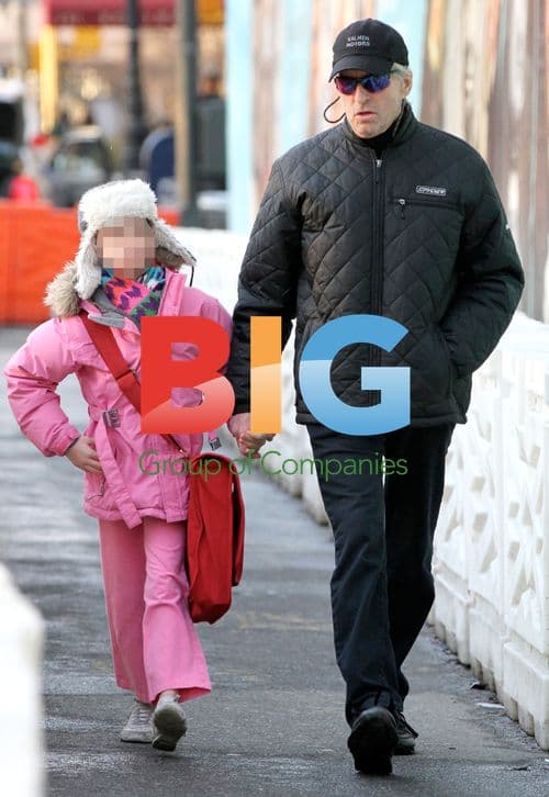 Michael Douglas takes daughter to school