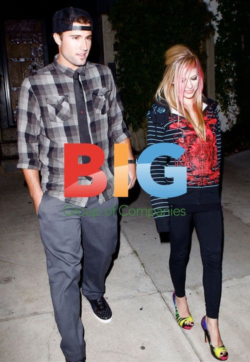 Avril Lavigne and Brody Jenner leaving Koi restaurant
