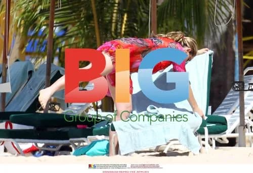 Claire Sweeney Bikini Malfunction on Caribbean Beach