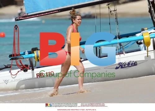 Claire Sweeney's Bikini Malfunction on Caribbean Beach