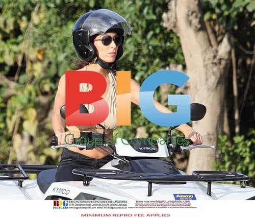 Simon Cowell and Mezhgan Hussainy on Quad Bikes in the Caribbean