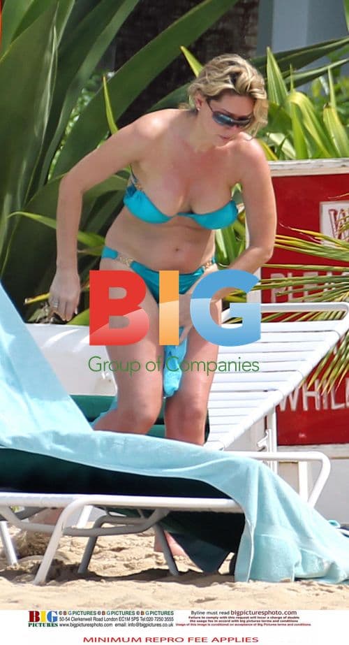 Claire Sweeney Relaxes on Caribbean Beach