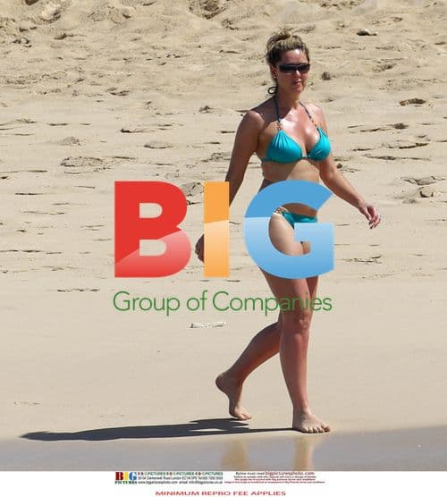 Claire Sweeney Relaxes on Caribbean Beach