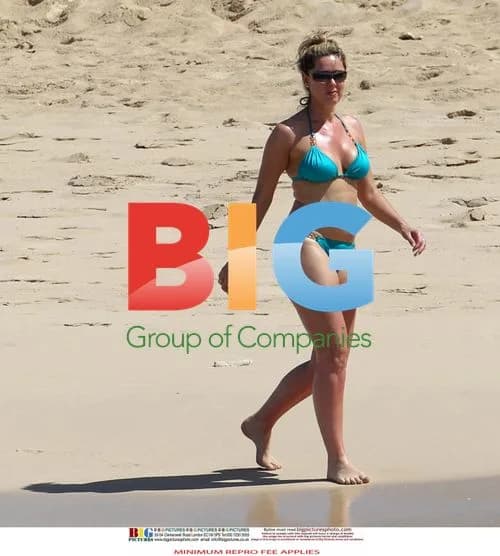 Claire Sweeney Relaxes on Caribbean Beach
