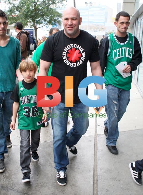 Dana White Leaving Laker Game in Rain