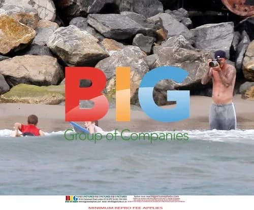 David Beckham with Sons at the Beach