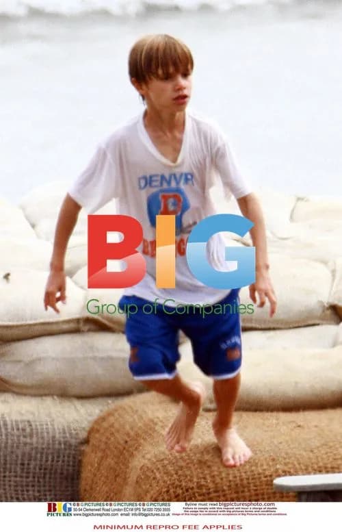 David Beckham with sons at the beach