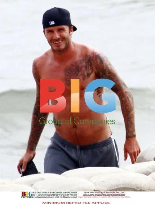 David Beckham and His Sons at the Beach