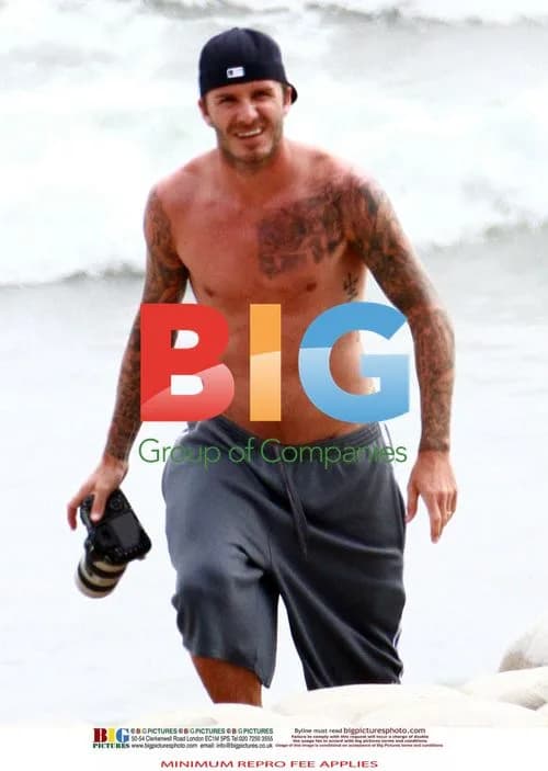 David Beckham with Sons at Beach