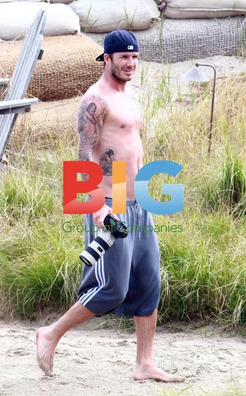 David Beckham at the Beach with Family