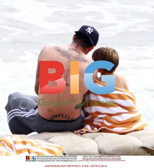 David Beckham and Sons at the Beach