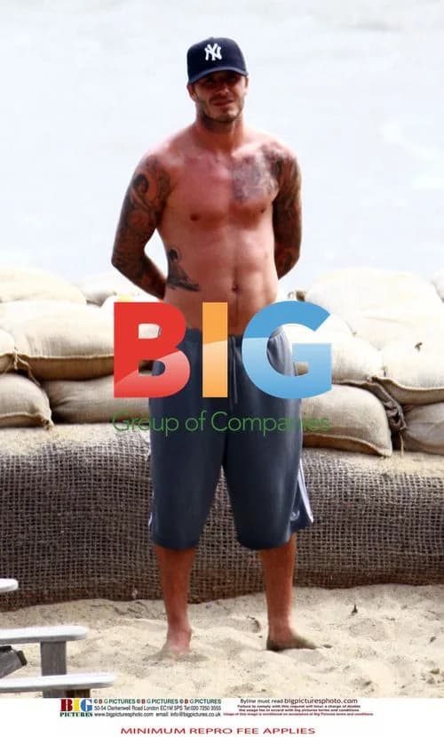 David Beckham with Sons at the Beach