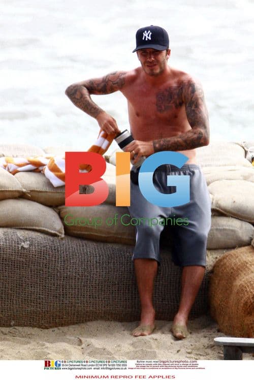 David Beckham and Sons at the Beach