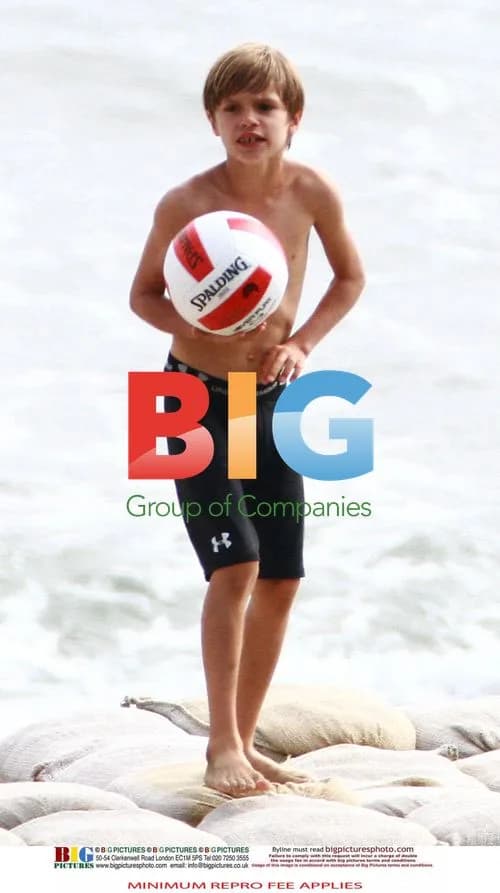 David Beckham with Sons at Beach